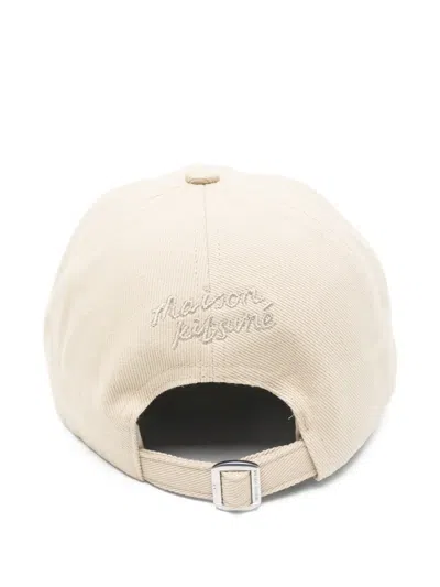 Maison Kitsuné Fox Head Baseball Cap In Neutral