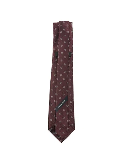 Zegna Patterned Tie In Brown