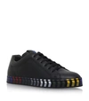 FENDI Face Stripe Detail Leather Trainers