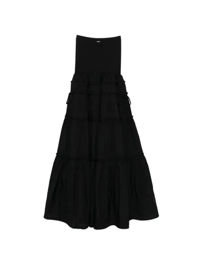 System Drawstring Midi Skirt In Black