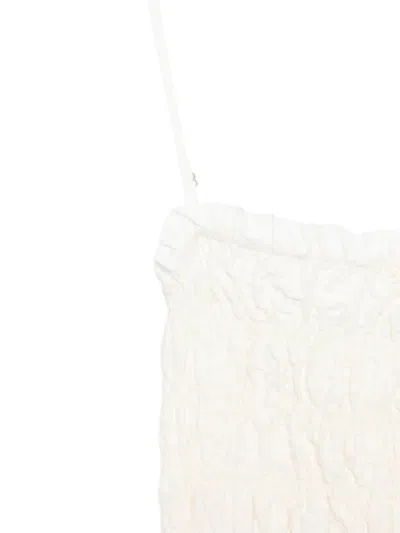 System Ruffled Strap Top In White