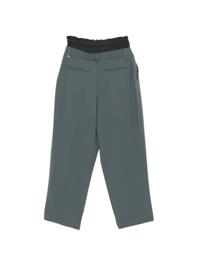 System Pleated Drawstring Trousers In Gray