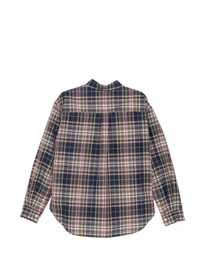 System Pocket Checked Shirt In Blue