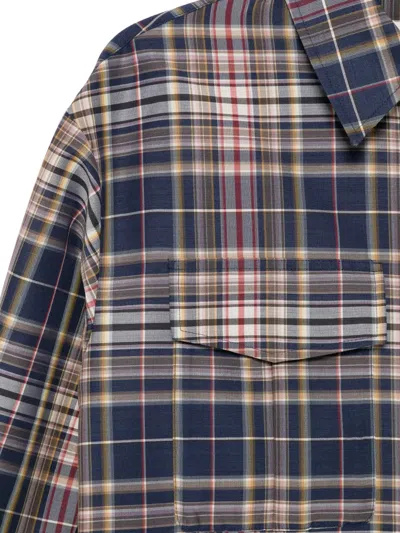 System Pocket Checked Shirt In Blue