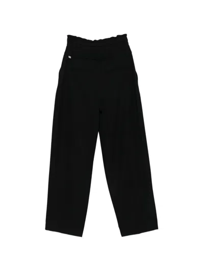 System Belt-loop Drawstring Trousers In Black