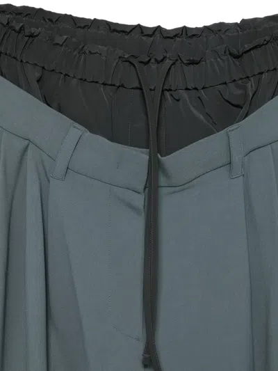 System Pleated Drawstring Trousers In Gray