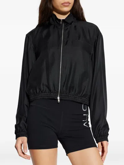 Alexander Wang Zip-up Elasticated-hem Jacket In Black