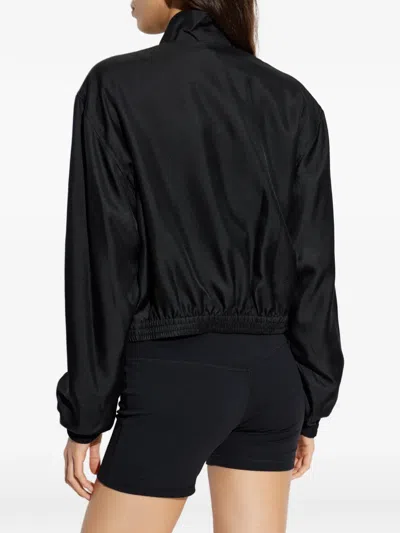 Alexander Wang Zip-up Elasticated-hem Jacket In Black