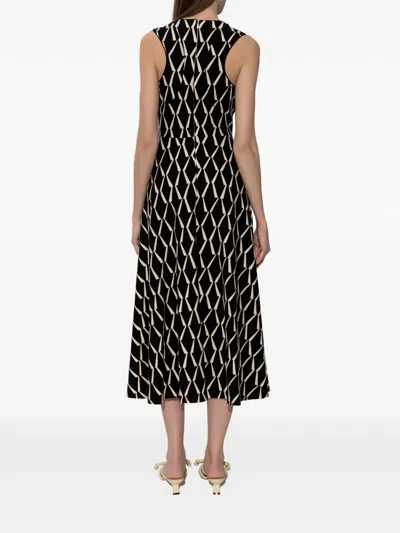 Max Mara Lampara Geo Print Jersey Midi Dress In Black