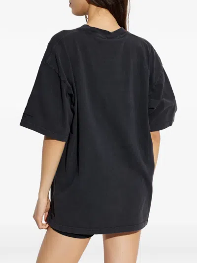 Alexander Wang Short Sleeve Tee With Hotfix Graphics In Multi