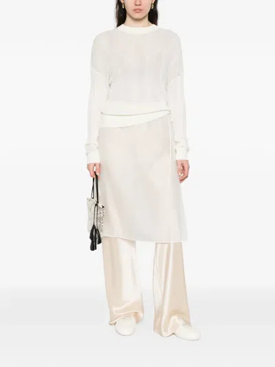 Dunst Drawstring Midi Skirt In White