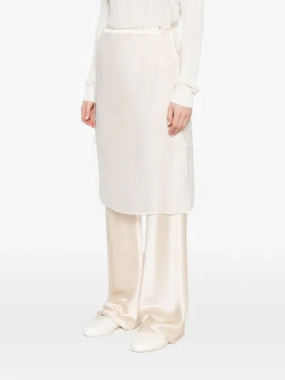 Dunst Drawstring Midi Skirt In White