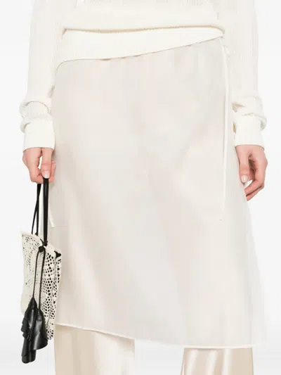 Dunst Drawstring Midi Skirt In White