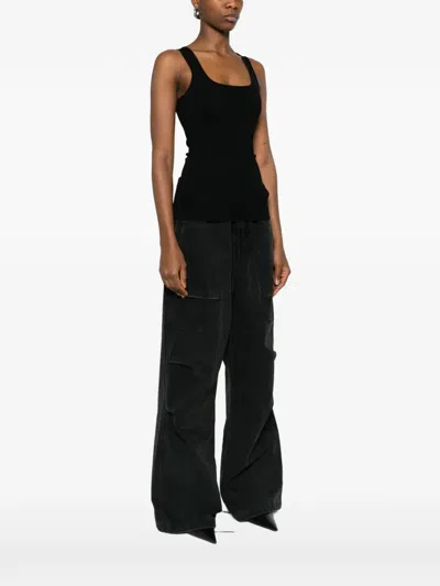 Entire Studios Squared Neck Top In Black