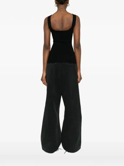Entire Studios Squared Neck Top In Black