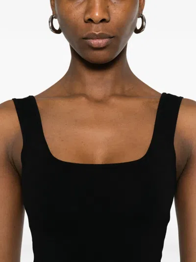 Entire Studios Squared Neck Top In Black