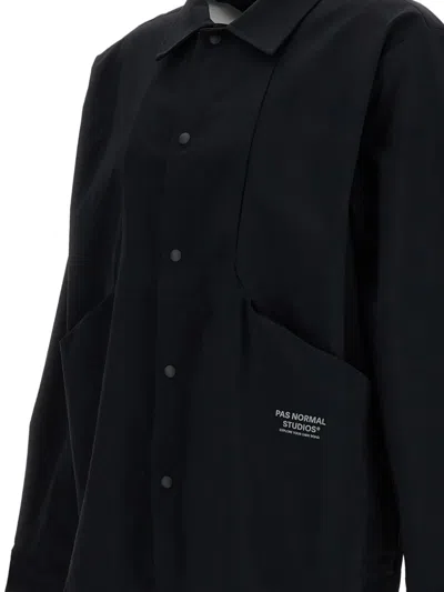 Pas Normal Studios Buttoned Shirt Jacket In Black