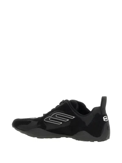 Balenciaga Black Canvas And Corduroy Monday Ultra Sneakers In Black