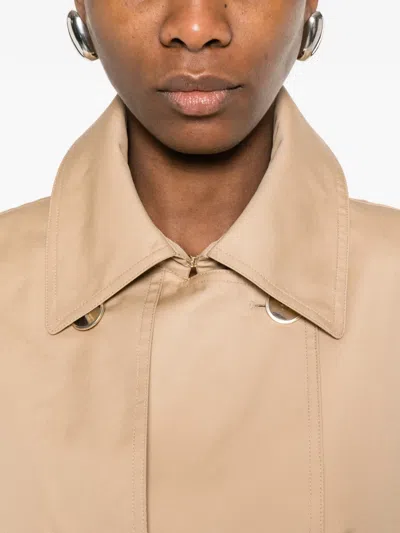 Twinset Double-breasted Belted Coat In Neutral