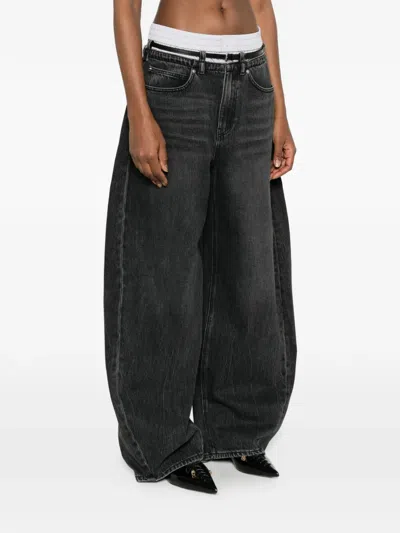Alexander Wang Belt-loop Belted Jeans In Black