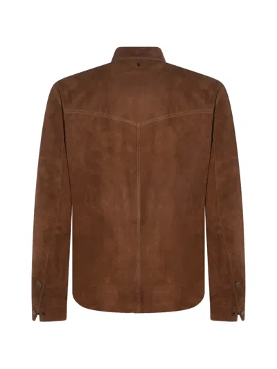 Salvatore Santoro Buttoned Flap-pocket Leather Jacket In Brown