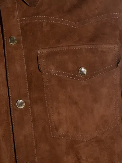 Salvatore Santoro Buttoned Flap-pocket Leather Jacket In Brown