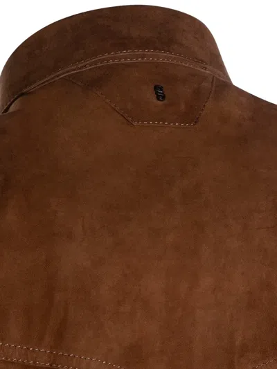 Salvatore Santoro Buttoned Flap-pocket Leather Jacket In Brown