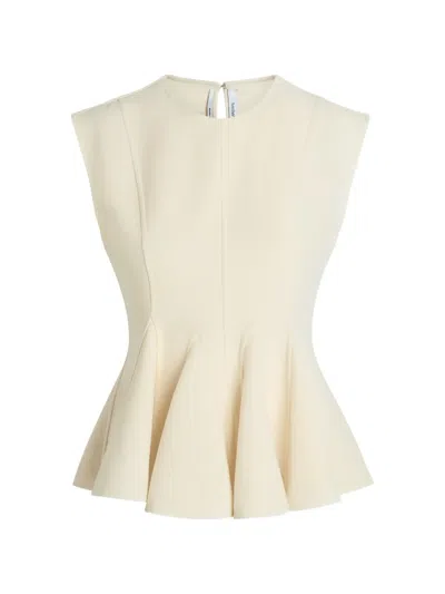 Another Tomorrow Panelled Flared Top In White