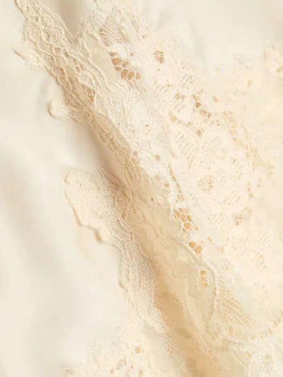 Reformation Fern Lace-trim Satin Shorts In Neutral