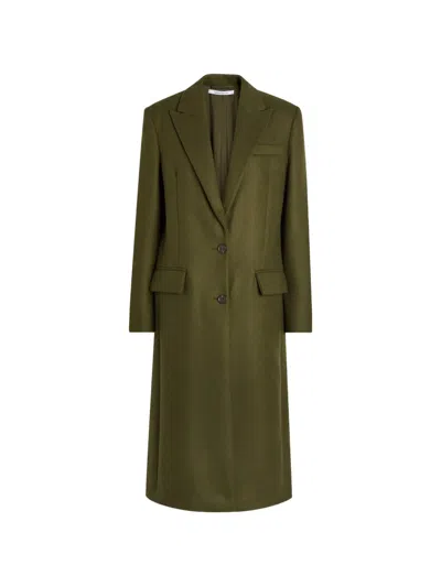 Another Tomorrow Tailored Wool Coat In Green