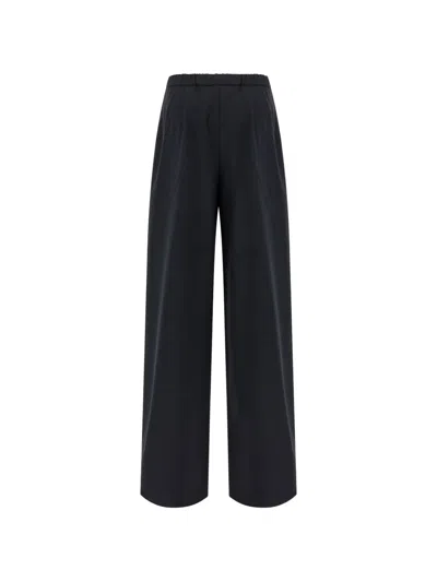 Max Mara Corone Drawstring Trousers In Black