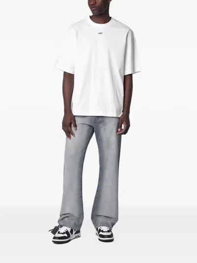 Off-white Grey Washed-effect Jeans In Gray