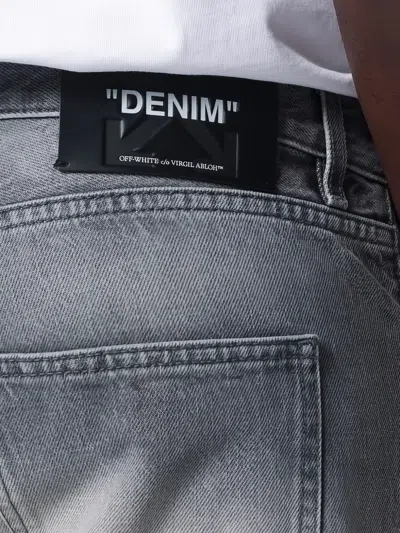 Off-white Grey Washed-effect Jeans In Gray