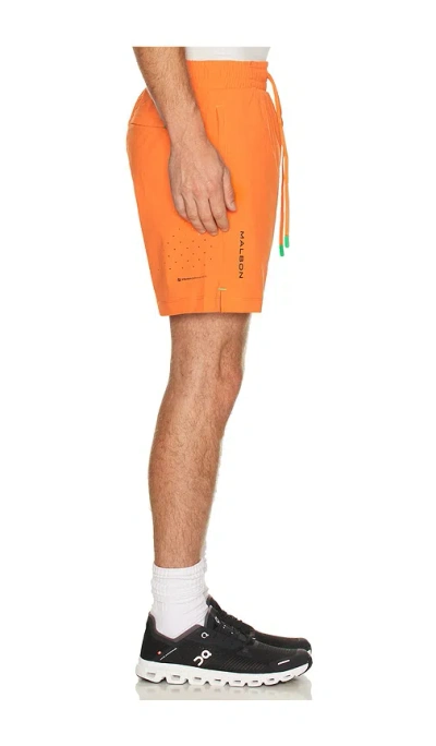 Malbon Golf Performance Poly Tech Short In Orange