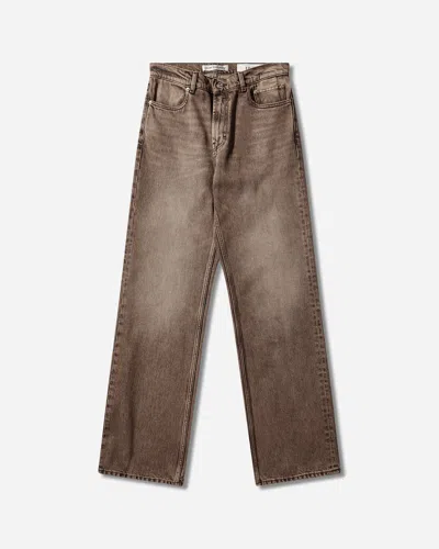 Our Legacy Denim Trousers Faded Effect Belt Loops Five Pockets In Brown