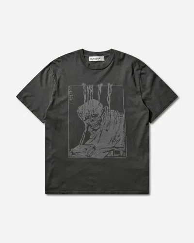 Our Legacy Men S Box T-shirt Angry Fan Mail Print In Gray
