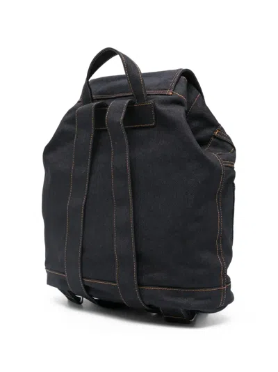 Kenzo Five Pocket Backpack Adjustable Straps Top Handle In Blue