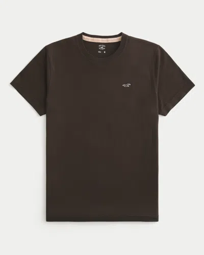 Hollister Icon Logo Slim Fit Crew Neck T-shirt In Brown