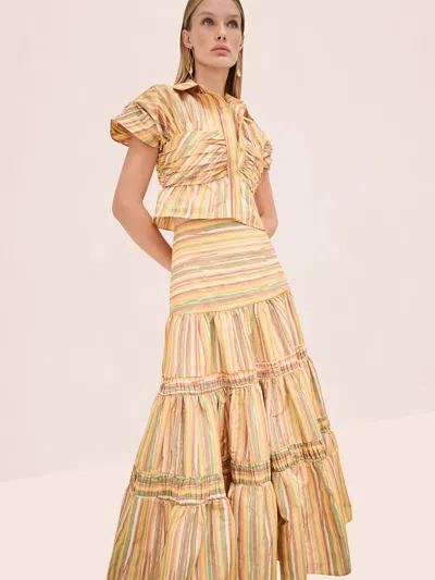 Alexis Striped Top In Yellow