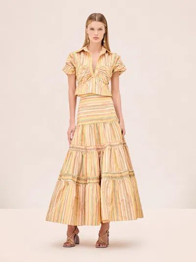 Alexis Striped Top In Yellow