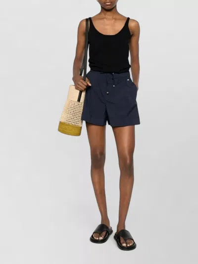 Herno Blue Solid Shorts In Black