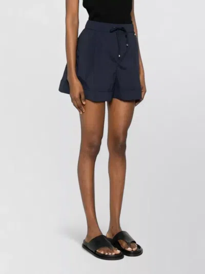 Herno Blue Solid Shorts In Black