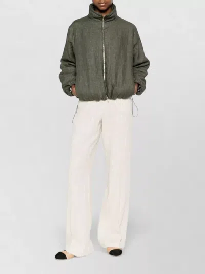 Herno Short Jacket High Collar Drawstring Hem In Gray