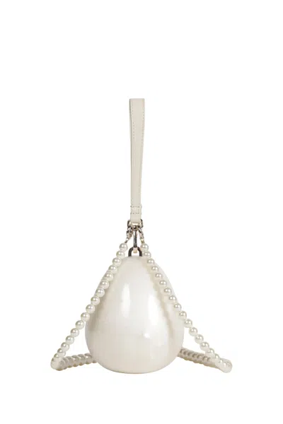 Simone Rocha Micro Egg Pearl-effect Clutch Bag In White