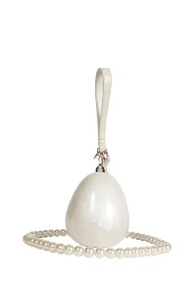 Simone Rocha Micro Egg Pearl-effect Clutch Bag In White