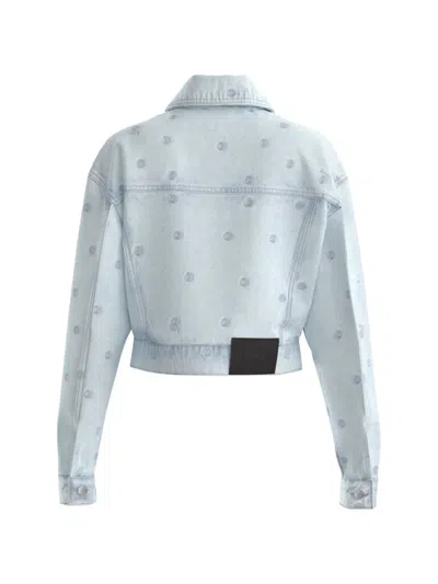 Hugo Boss Patterned Denim Jacket In Blue