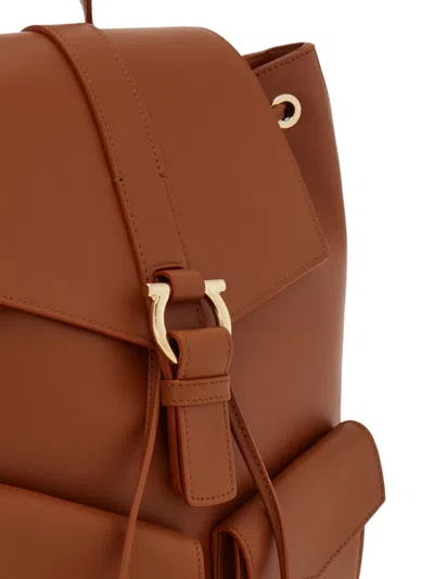 Ferragamo Medium Backpack In Brown
