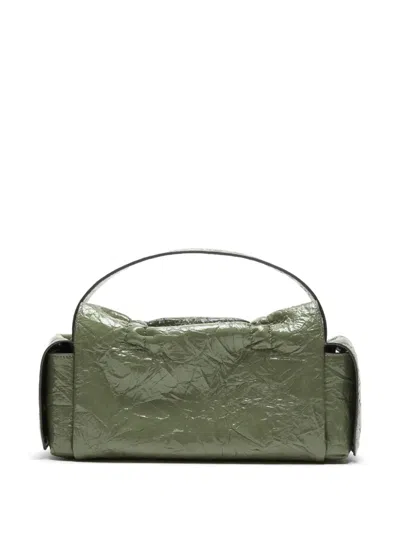 Acne Studios Drawstring Gathered Shoulder Bag In Green