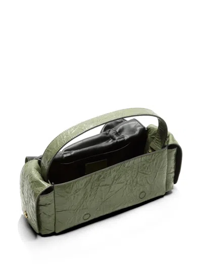 Acne Studios Drawstring Gathered Shoulder Bag In Green