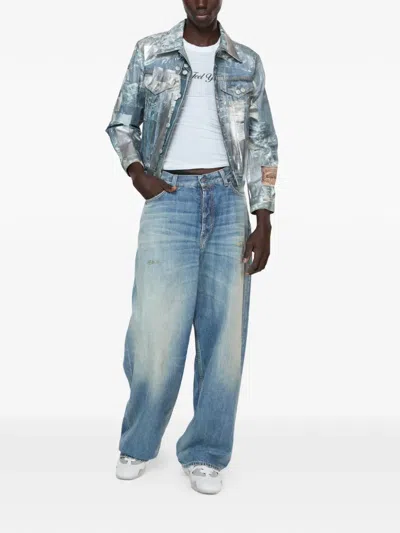 Acne Studios Loose-fit Patch Jeans In Blue